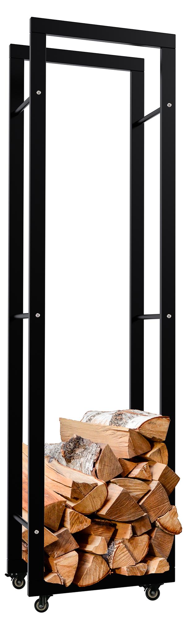 CLP Kaminholzständer Keri mit Rollen 25x40x150