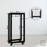 CLP Kaminholzständer Keri mit Rollen 25x40x80 – Produktabbildung 2
