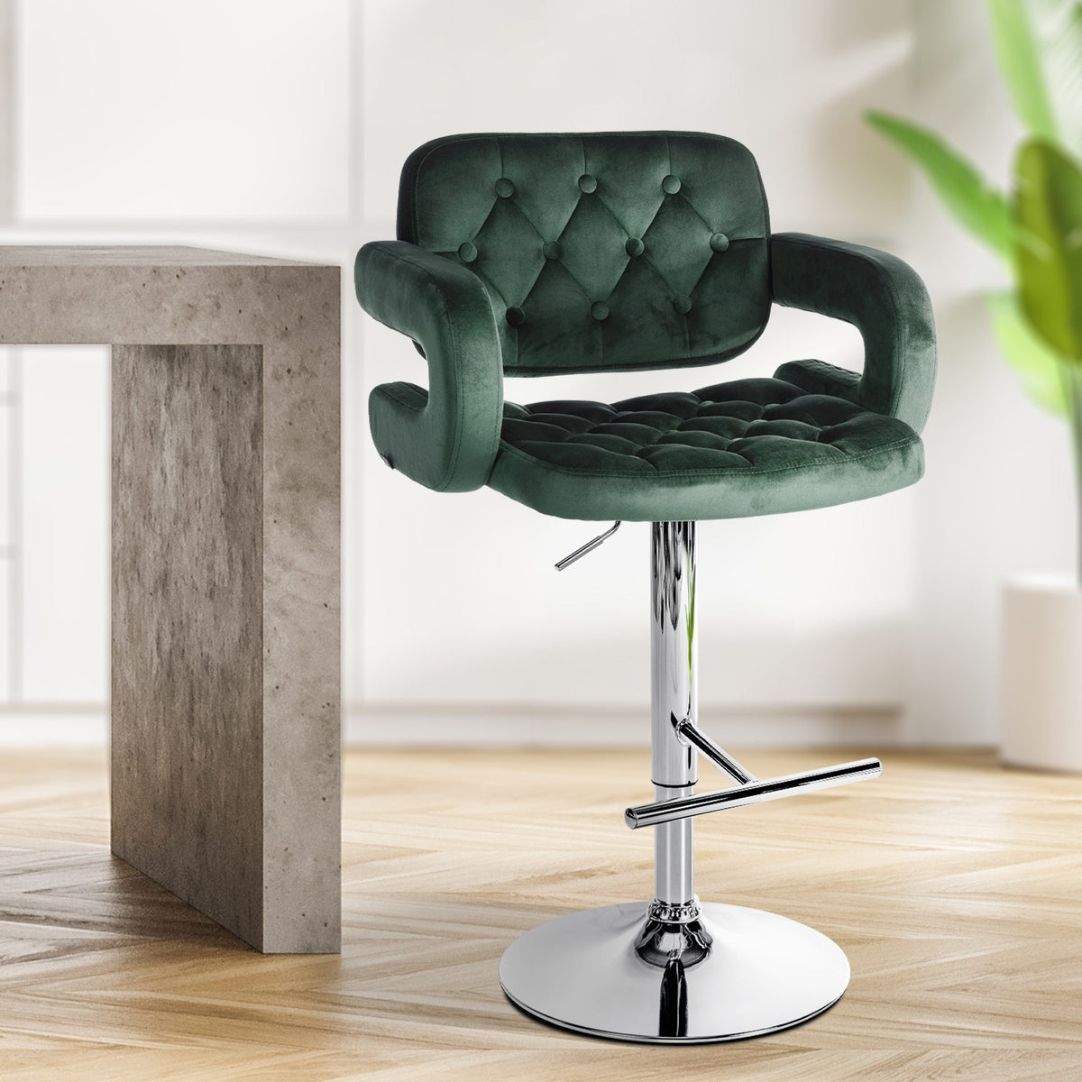 CLP Barhocker Dublin Samt chrom – Produktabbildung 3