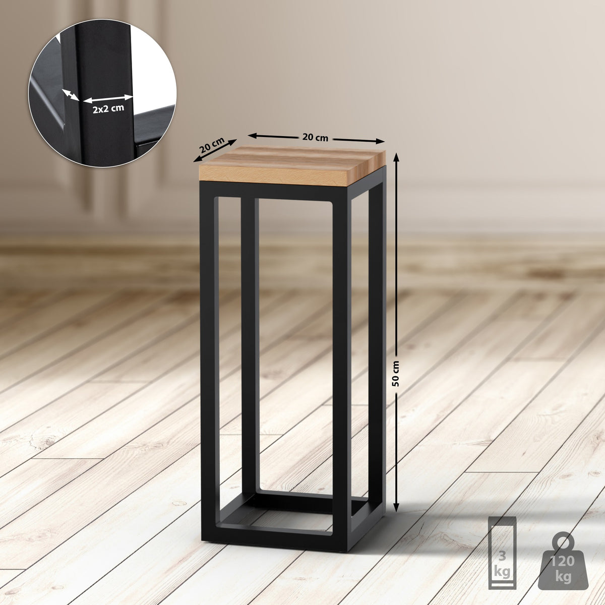 CLP Beistelltisch Manteo 20x20x50 cm – Produktabbildung 2