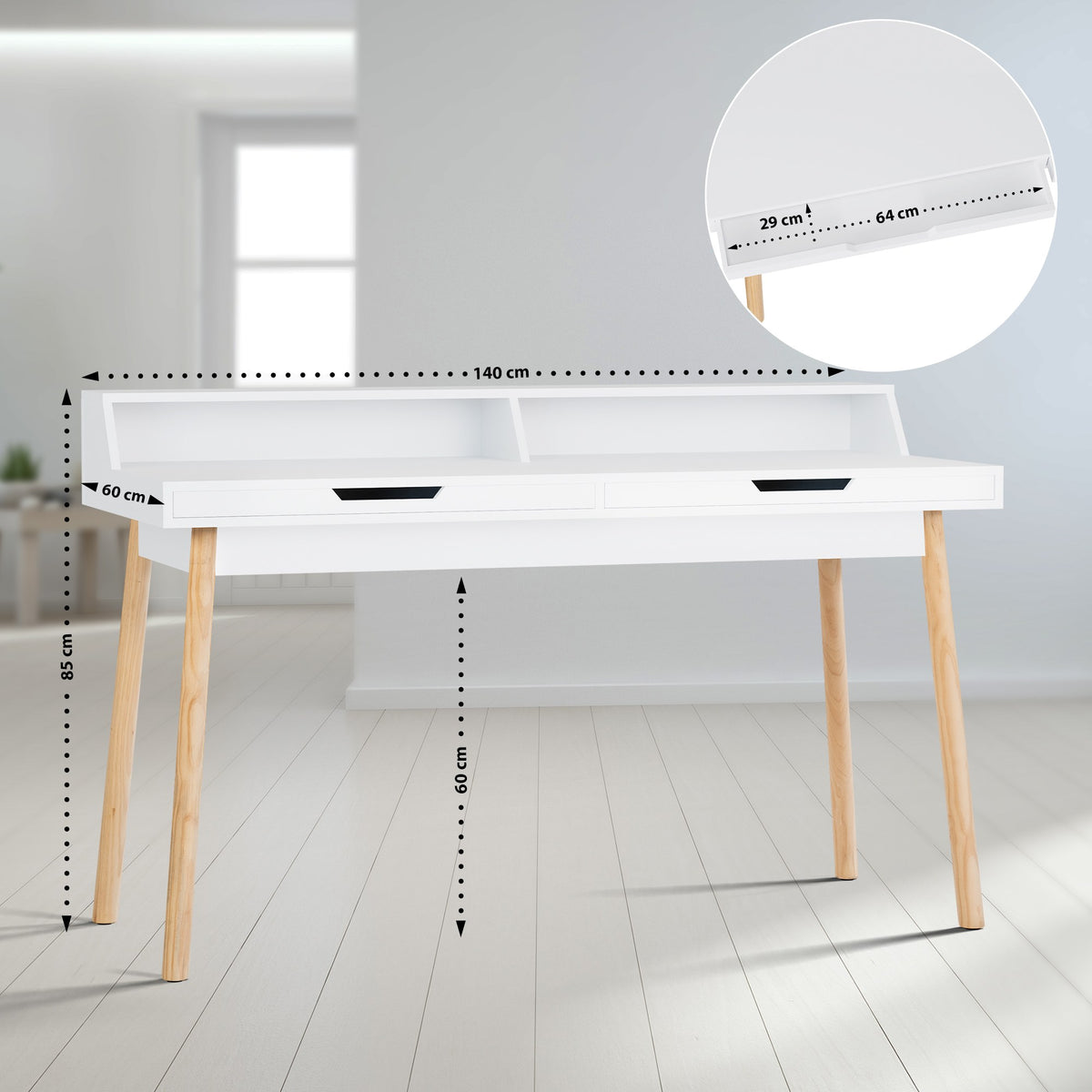 CLP Schreibtisch Eaton 140 cm – Produktabbildung 2