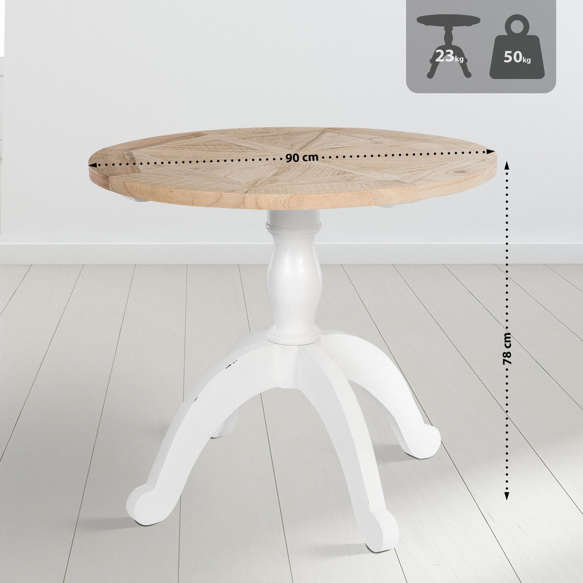 CLP Esstisch Roswell 90 cm – Produktabbildung 2
