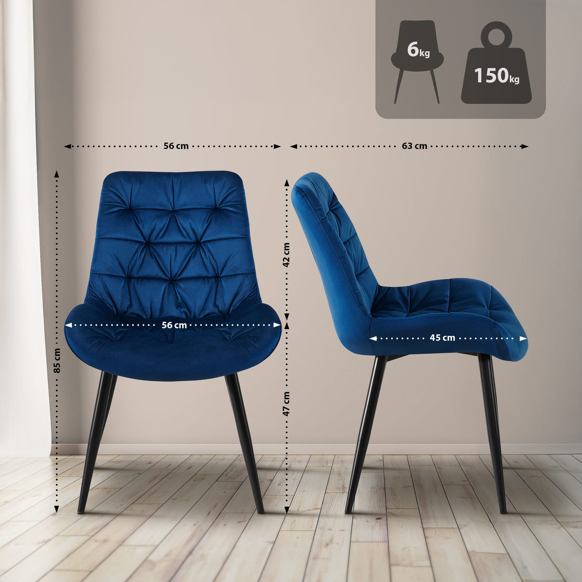 CLP 2er Set Esszimmerstuhl Rossford – Produktabbildung 2