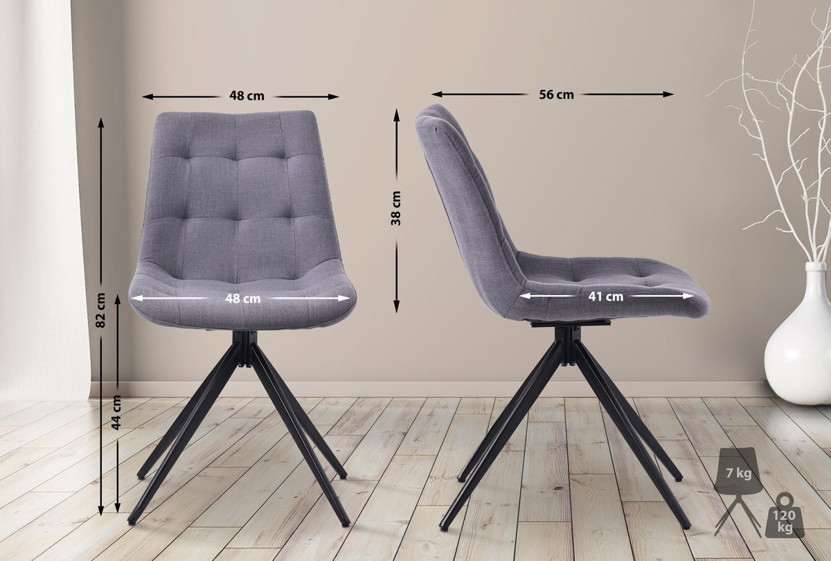 CLP 2er Set Esszimmerstuhl Merna Stoff – Produktabbildung 2
