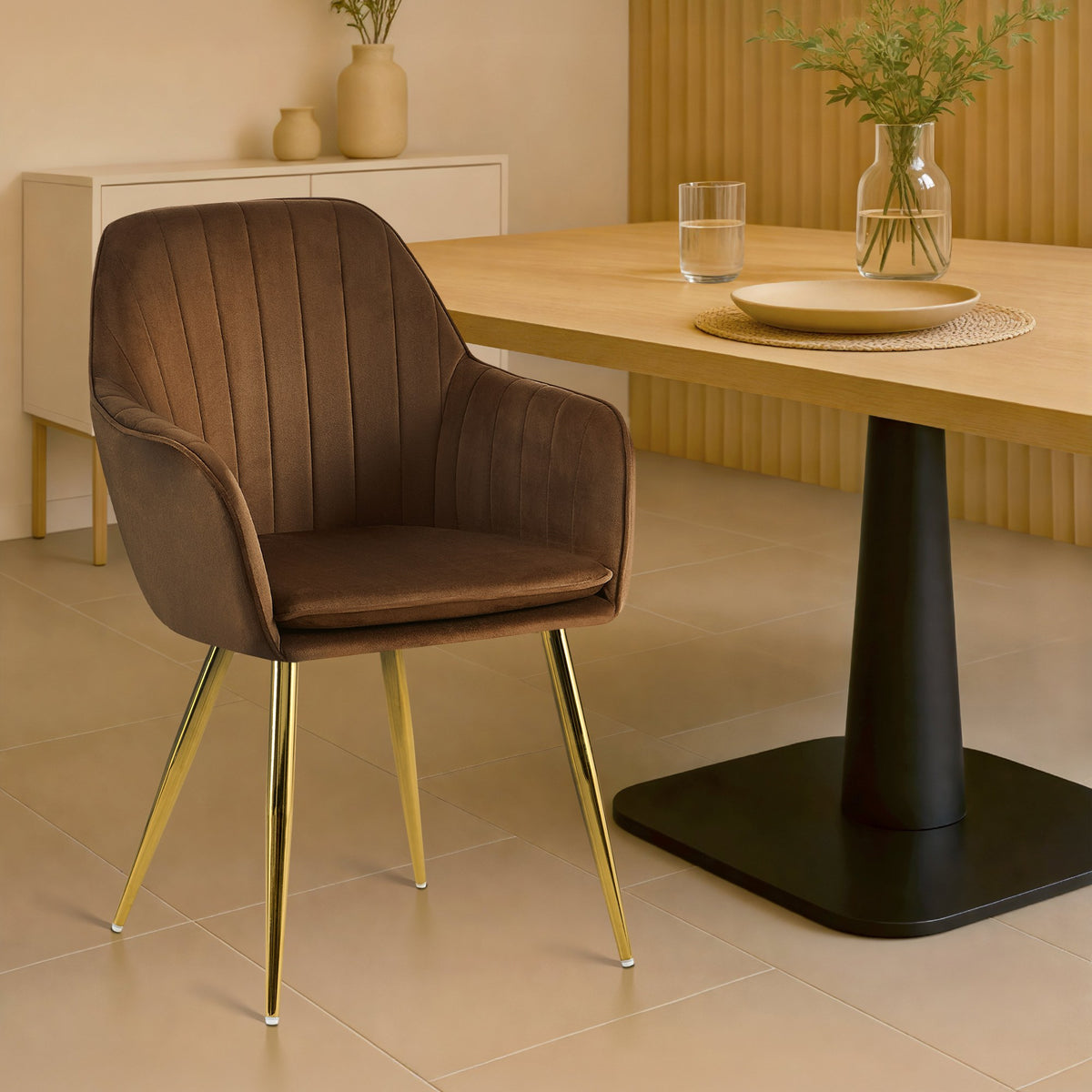 CLP Esszimmerstuhl Cheryl Samt gold – Produktabbildung 6