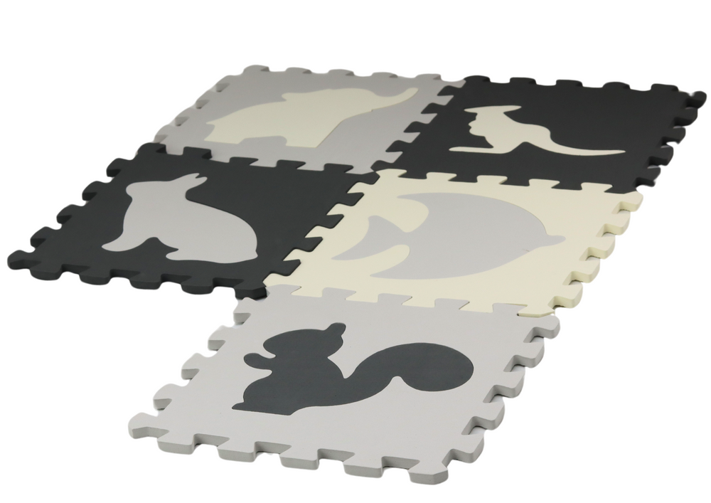 Soft puzzle mat, contrasting educational EVA foam, grey, 28 pieces (2)