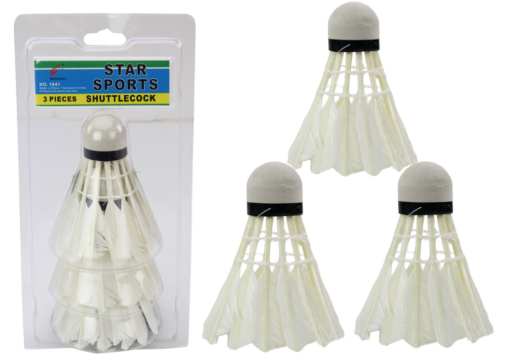 Set of 3 badminton shuttlecocks