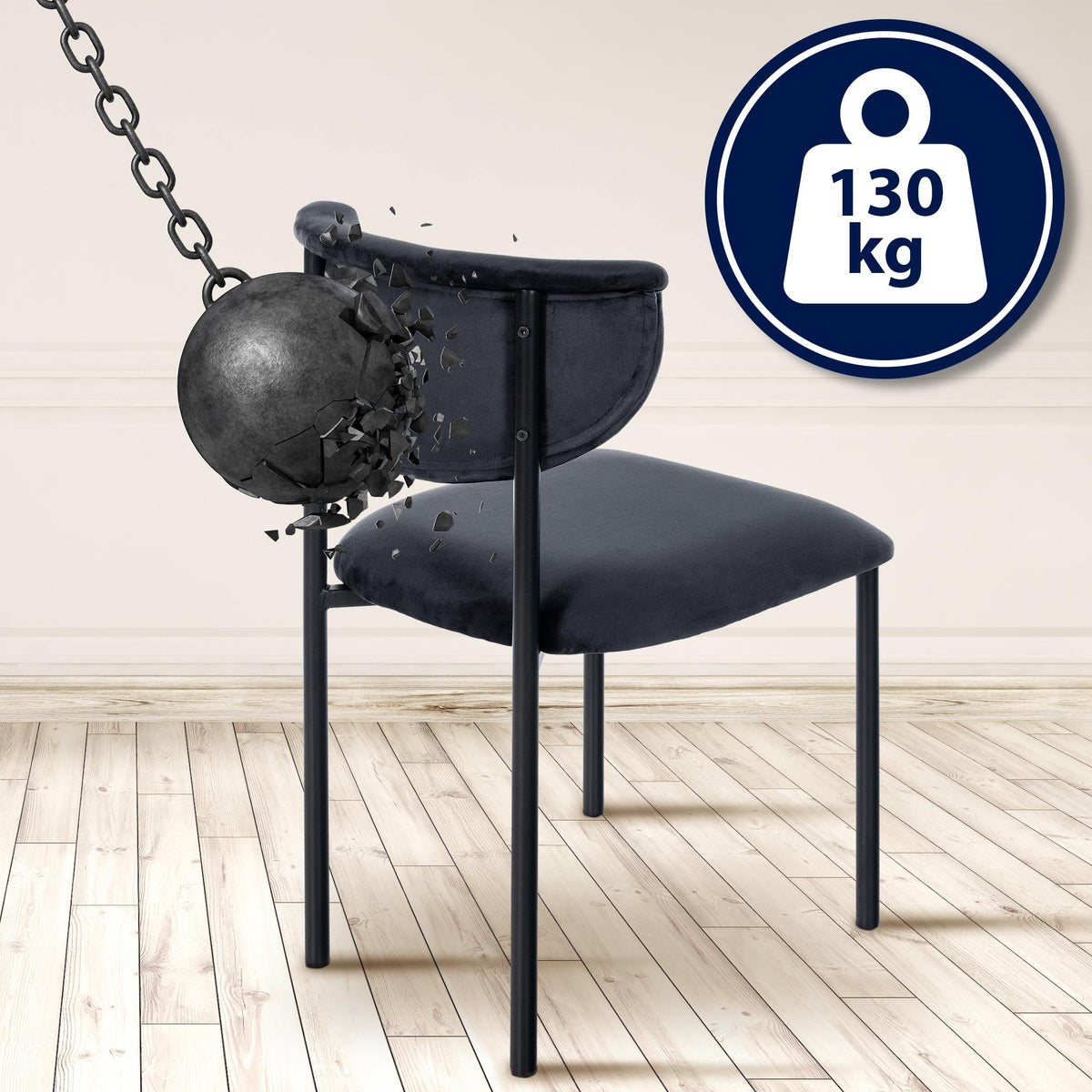 CLP 2er Set Besucherstuhl Gambell Samt – Produktabbildung 3