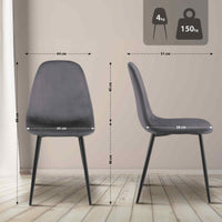 CLP 4er Set Esszimmerstühle Napier Samt – Produktabbildung 9