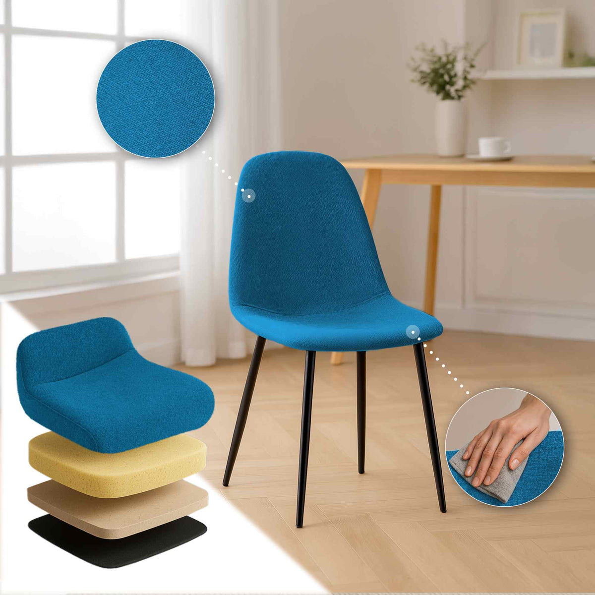 CLP Esszimmerstuhl Napier Stoff – Produktabbildung 4