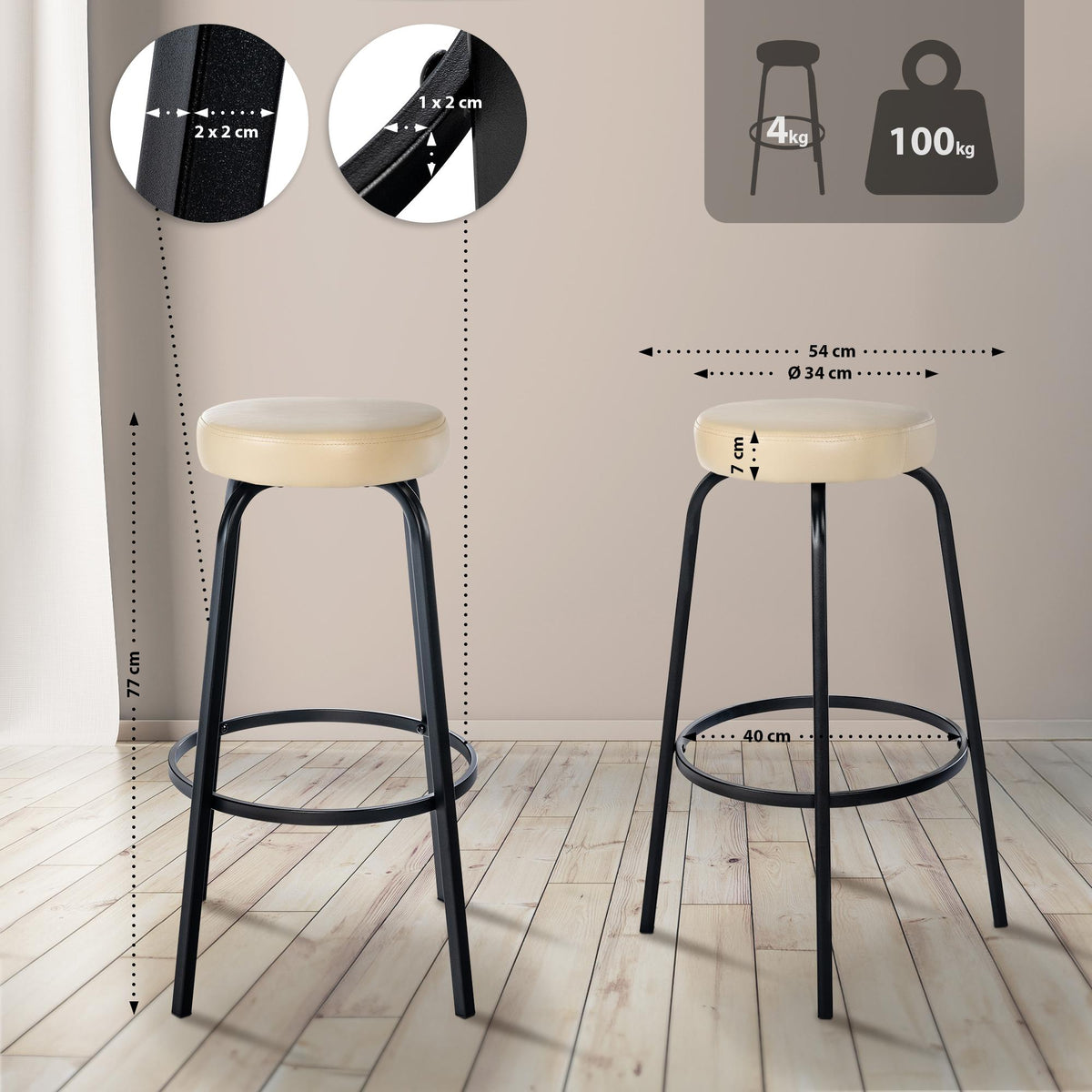 CLP Barhocker Kamari Kunstleder – Produktabbildung 2