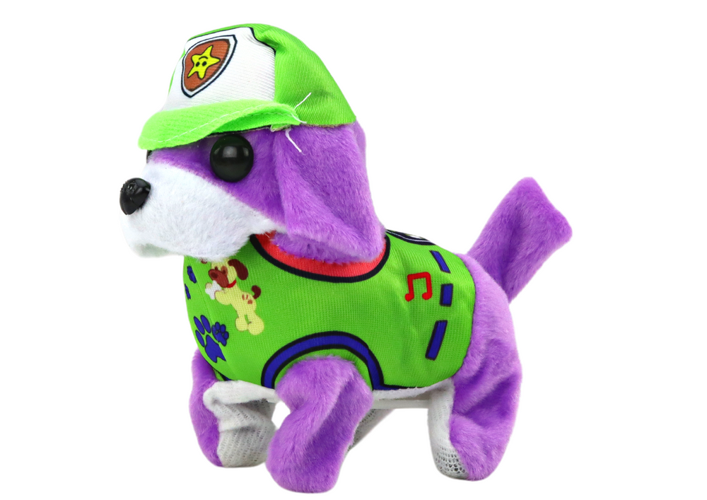 Plush dog interactive toy walks and barks purple (2)