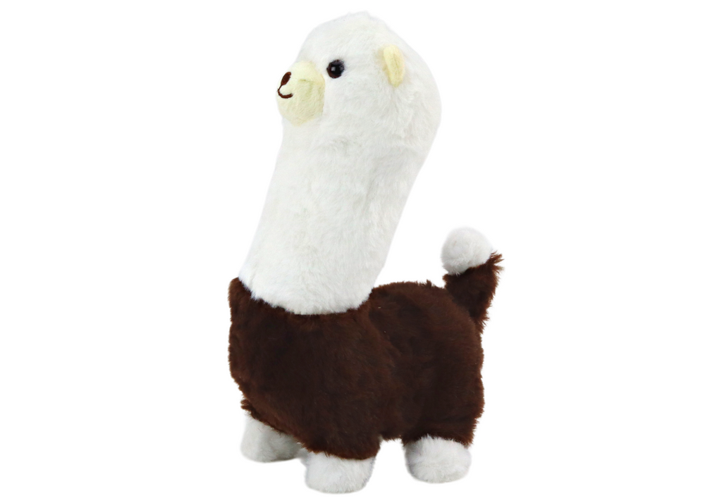 Interactive walking toy pet llama alpaca brown 23cm (2)