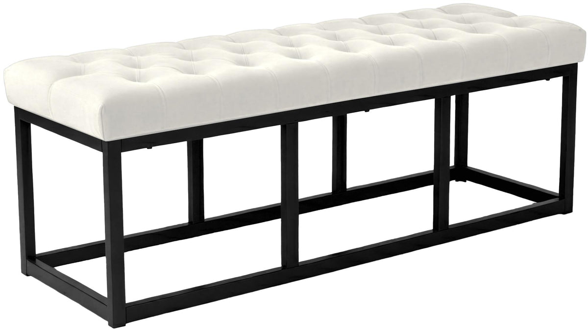 CLP Sitzbank Polson Samt Schwarz 120 cm