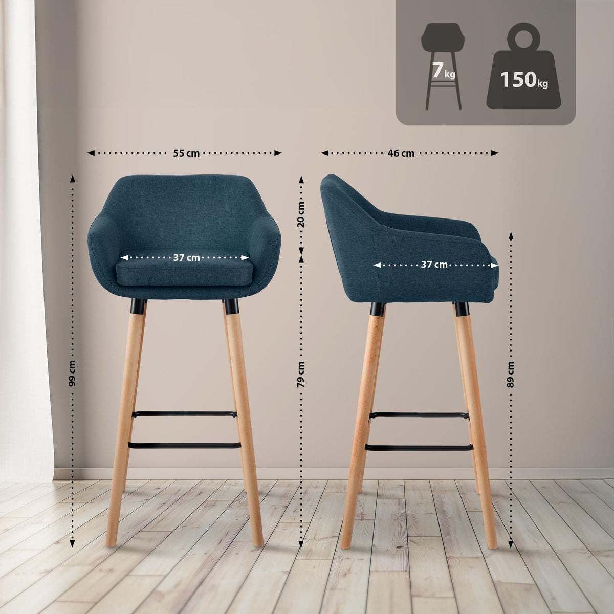 CLP Barhocker Grant Stoff – Produktabbildung 2