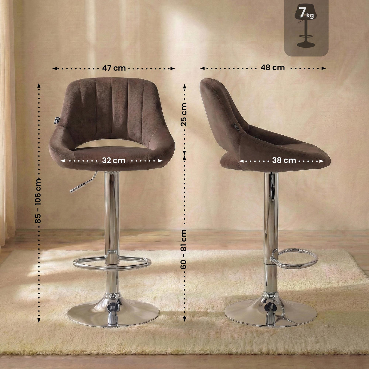 CLP Barhocker Milet Samt – Produktabbildung 9
