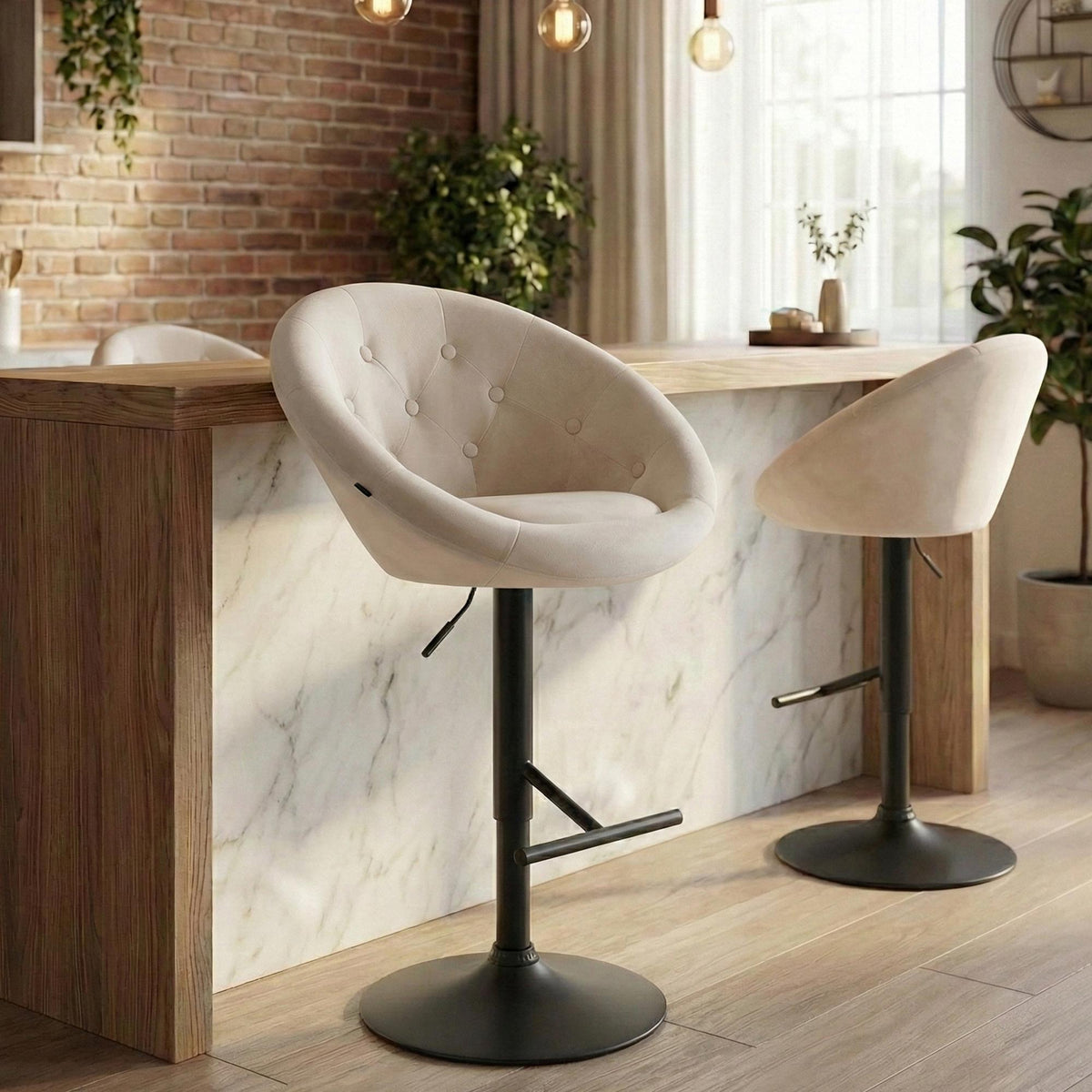 CLP Barhocker London Samt schwarz – Produktabbildung 10