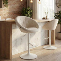 CLP Barhocker London Samt weiß – Produktabbildung 10