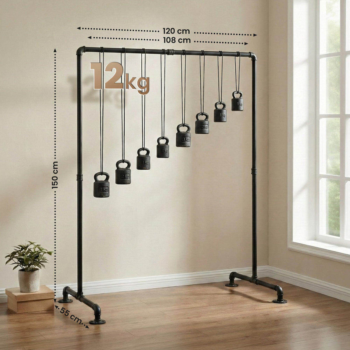 CLP Kleiderständer Jersey 55x120x150 – Produktabbildung 9