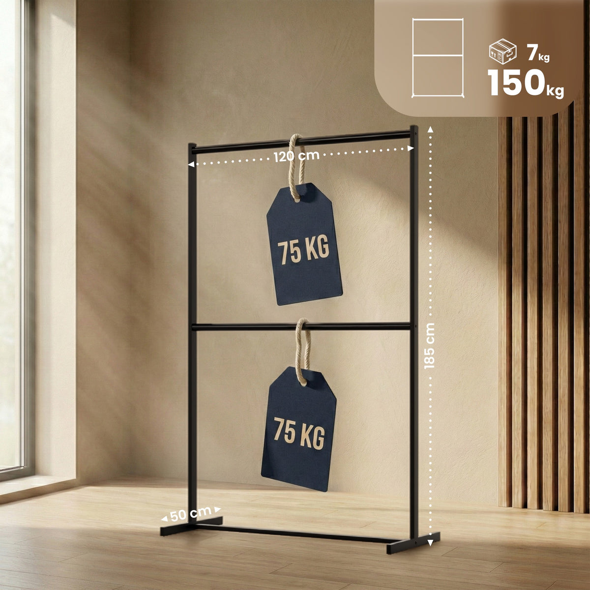 CLP Kleiderständer Helga 120x185 cm – Produktabbildung 2