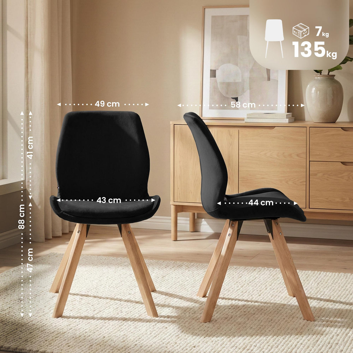 CLP 4er Set Stuhl Luna Samt – Produktabbildung 9