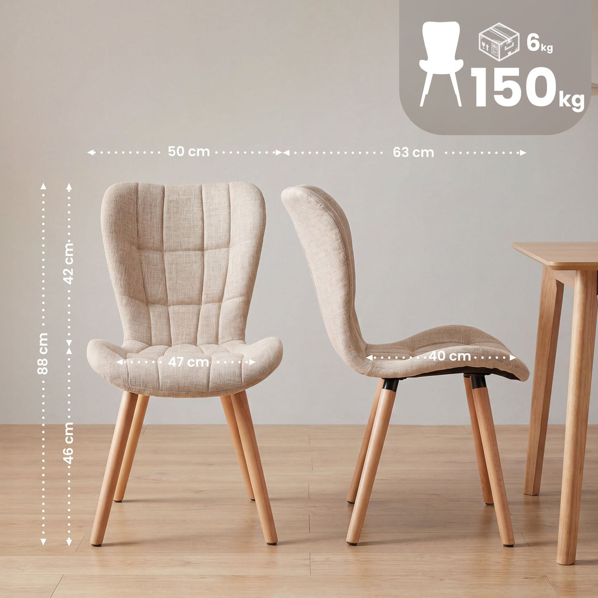 CLP Stuhl Elda Stoff natura – Produktabbildung 2