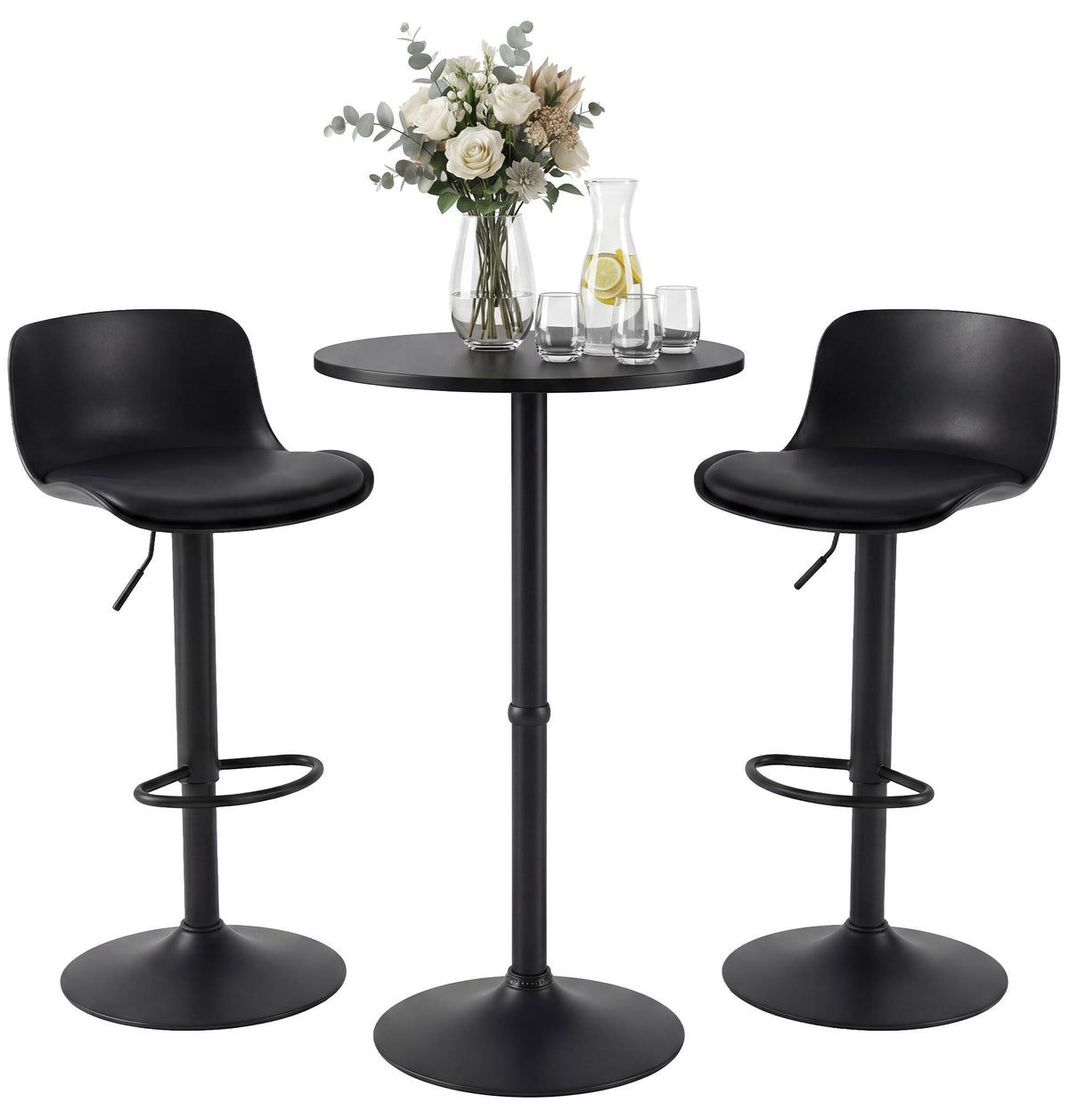 CLP 2er Bartisch Set Velor Kunstleder