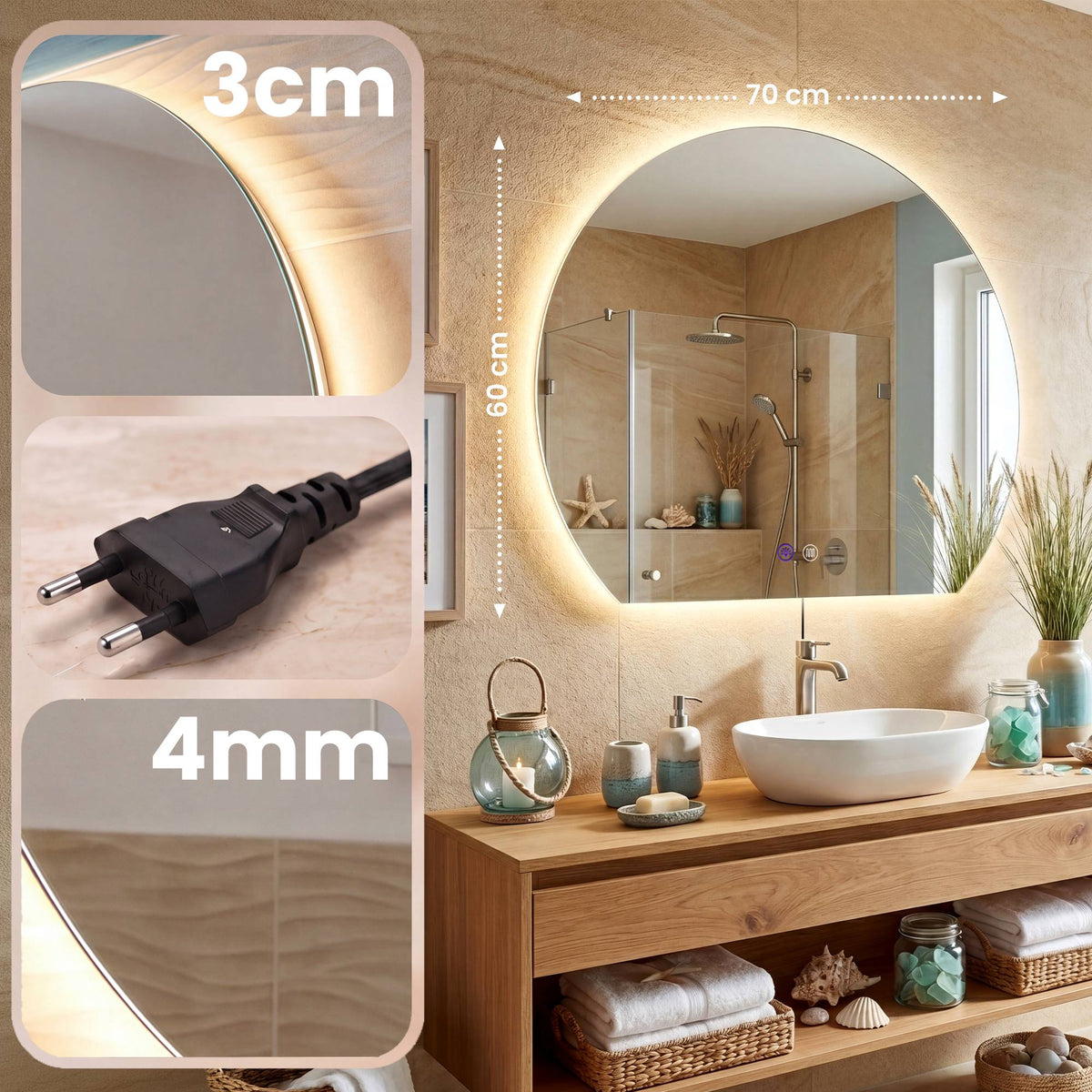 CLP Badspiegel Baloni 70 cm – Produktabbildung 2