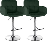 CLP 2er Set Barhocker Los Angeles Samt chrom