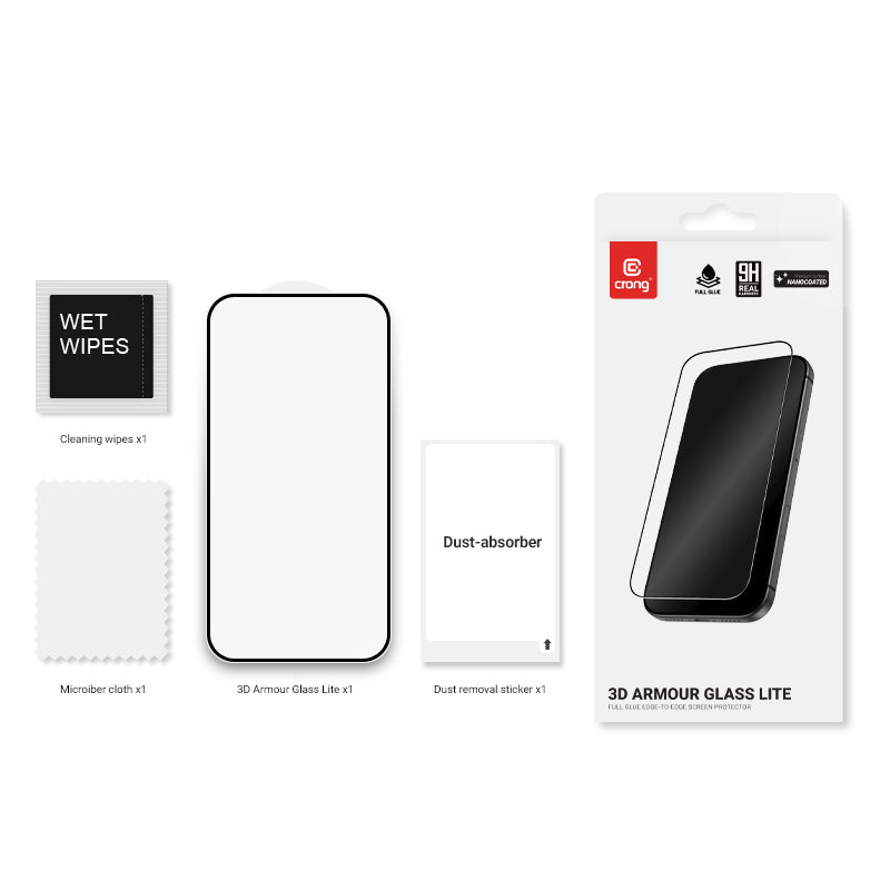 Crong 3D Armour Glass Lite - tempered glass with full-surface adhesive for Samsung Galaxy A16 / A17 / A26 (2)