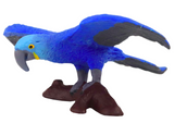 Exotic bird figurine parrot blue macaw 8.5 x 8 cm (2)