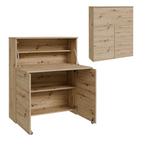 VERTO extendable desk that folds away into a cupboard – Artisan Oak colour