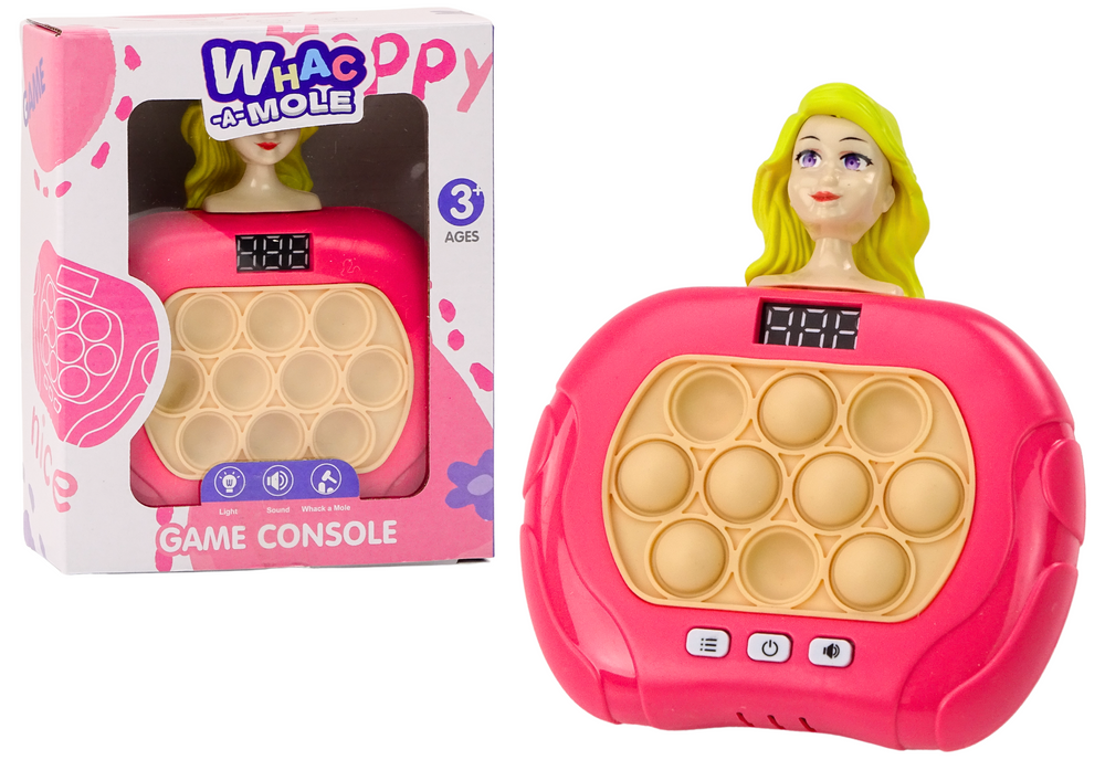 Pop-It Whac-A-Mole Toy with Lights and Sounds Pink Game