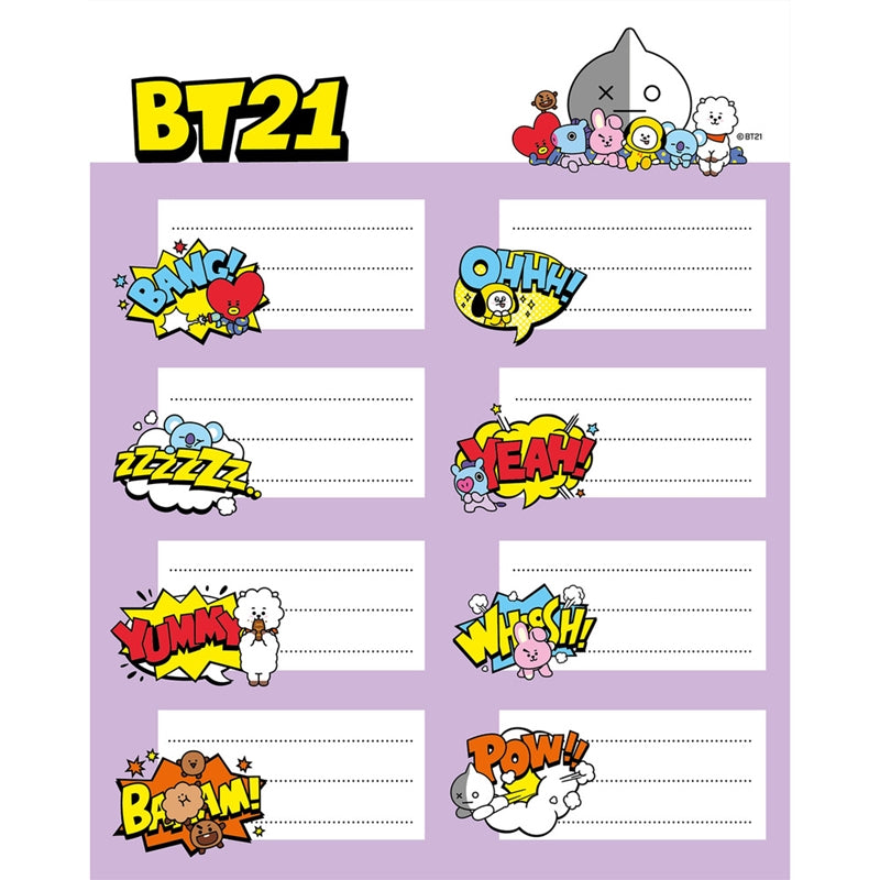 Line Friends BT21 - Set of 16 stickers for notebooks/books (2)