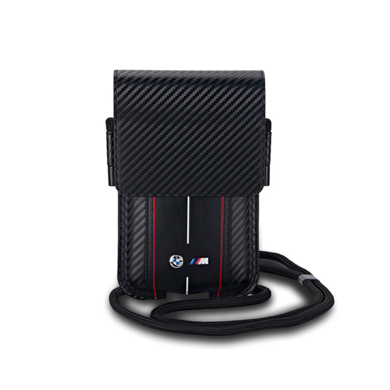 BMW Carbon Red Stripes Wallet Case - Phone Case (black)