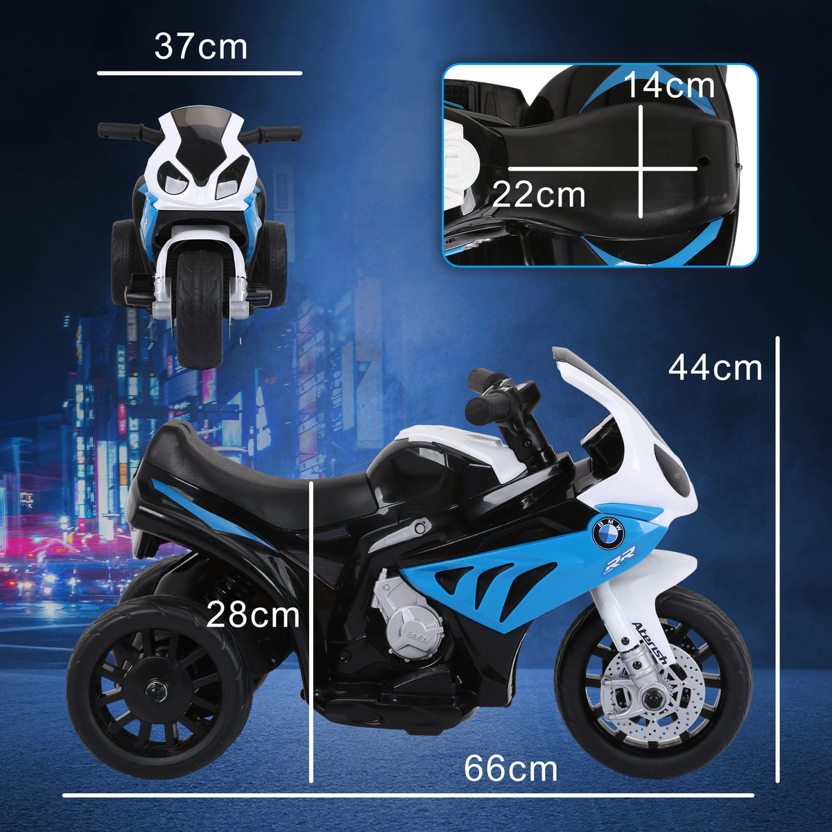 Kids' Electric Motorcycle BMW S1000RR 6V Electric Motorbike with Headlights, Music, 2.5 km/h for Children 18-36 (3)