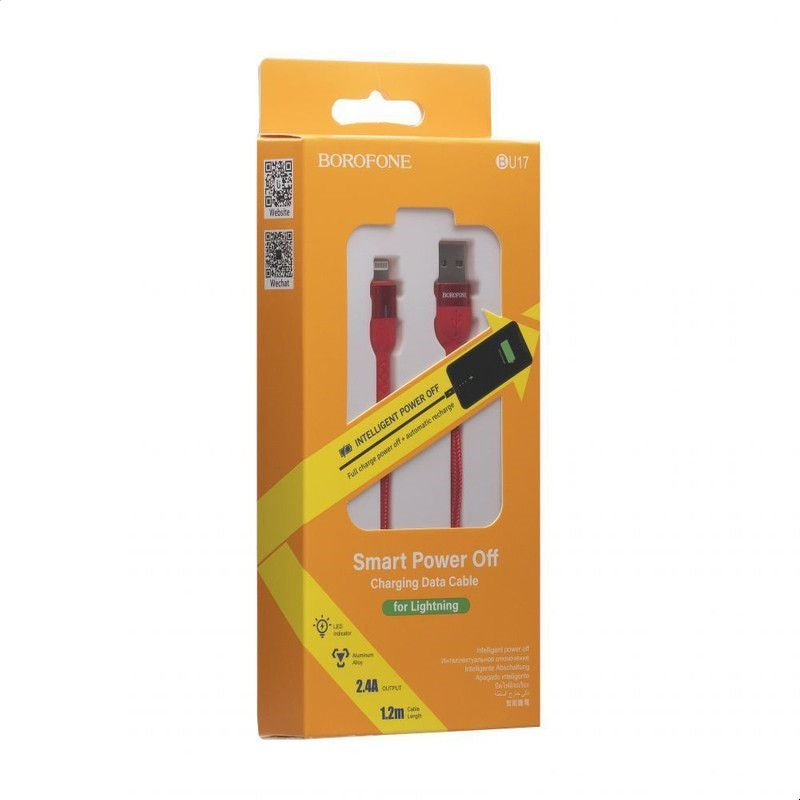 Borofone Starlight - USB to Lightning connection cable 1.2 m (red) (2)