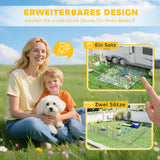 Puppy playpen, 16-panel foldable puppy run with door for small to medium dogs, 3.2 x 3.2 x 0.8 m, grey (8)