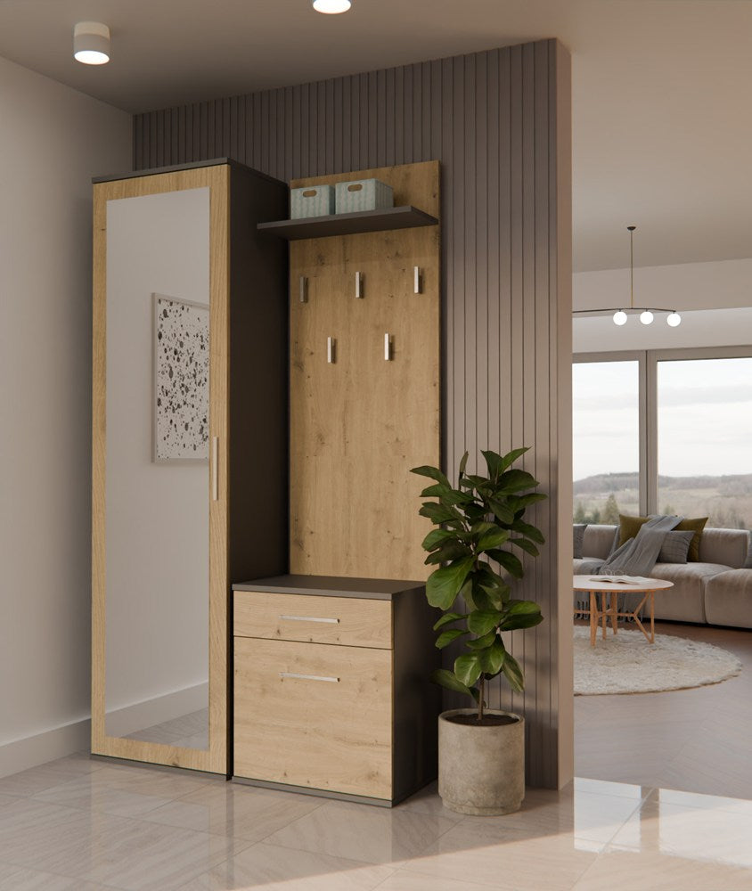Garderobe DUO ANTHRAZIT ARTISAN – Produktabbildung 2