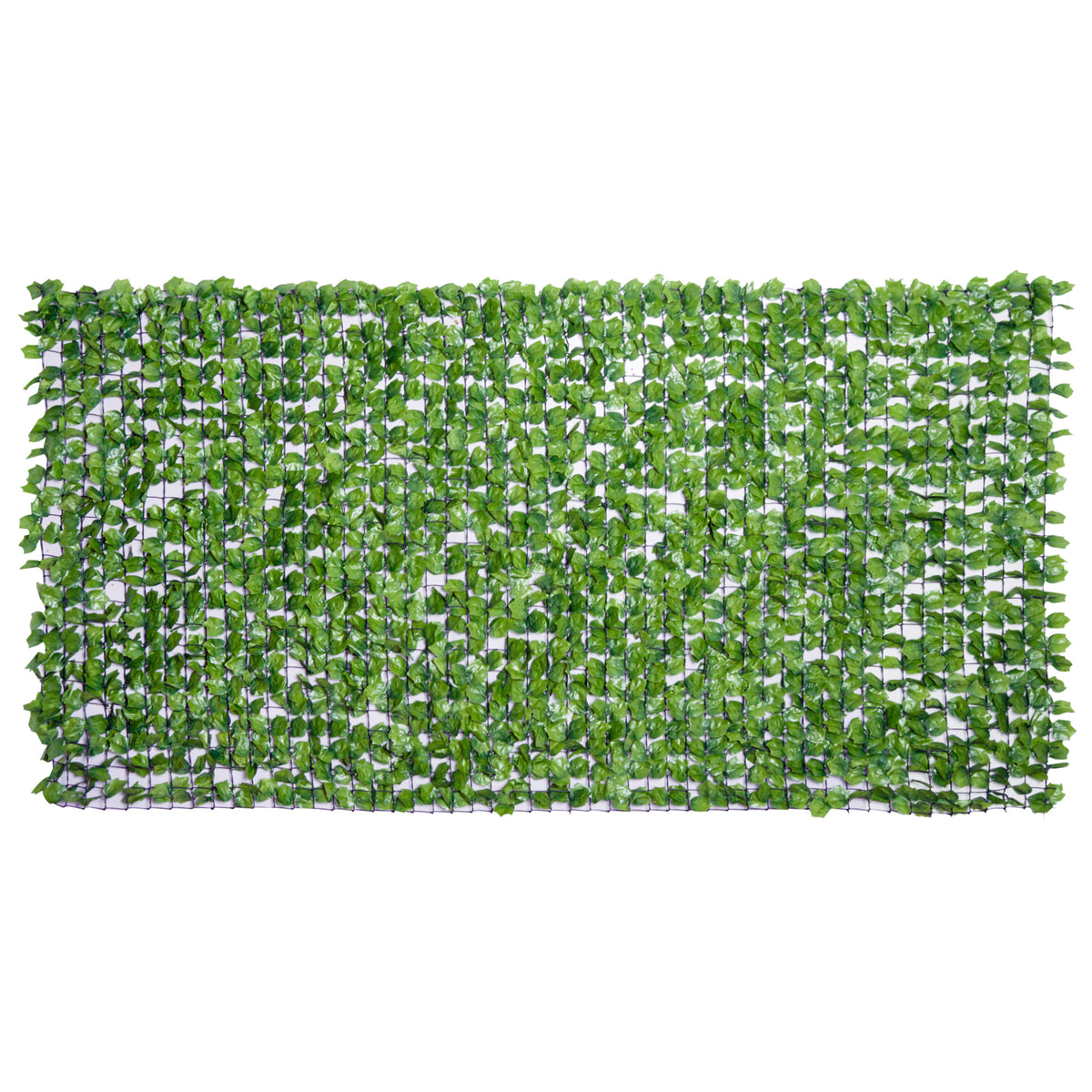 Artificial hedge privacy screen, UV-protected, leaf-covered privacy netting, hedge fence, 300 x 150 cm, green