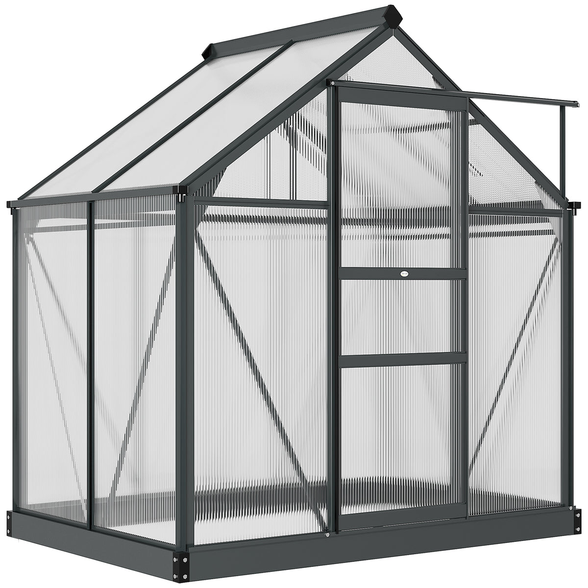 Greenhouse, hothouse, cold frame, roof window, walk-in, galvanized base, weather-resistant, 190 cm x 132 cm x