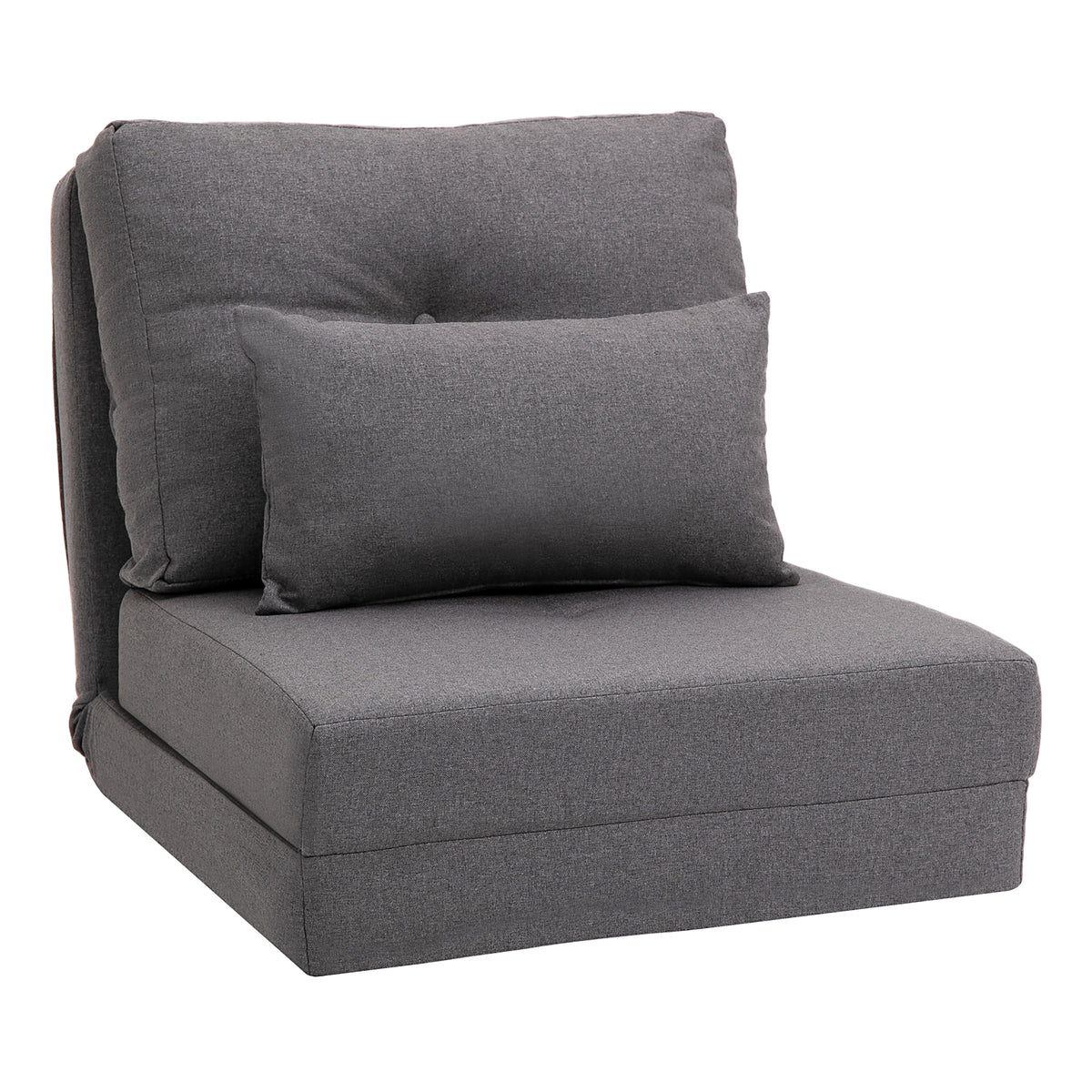Floor chair folding mattress sleeping mat, 2-in-1 design, removable cushion, 60 x 80 x 56 cm, dark gray