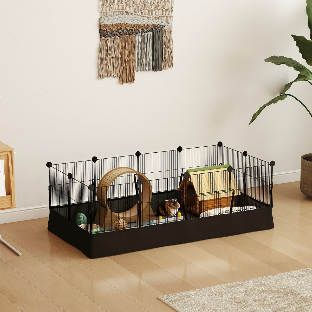 Small animal enclosure with floor panels, outdoor run, playpen with 12 panels, waterproof mat, 120x60x40 cm (2)