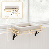 Cat house with mount for windowsills and radiators, cushion, wooden frame, white (3)