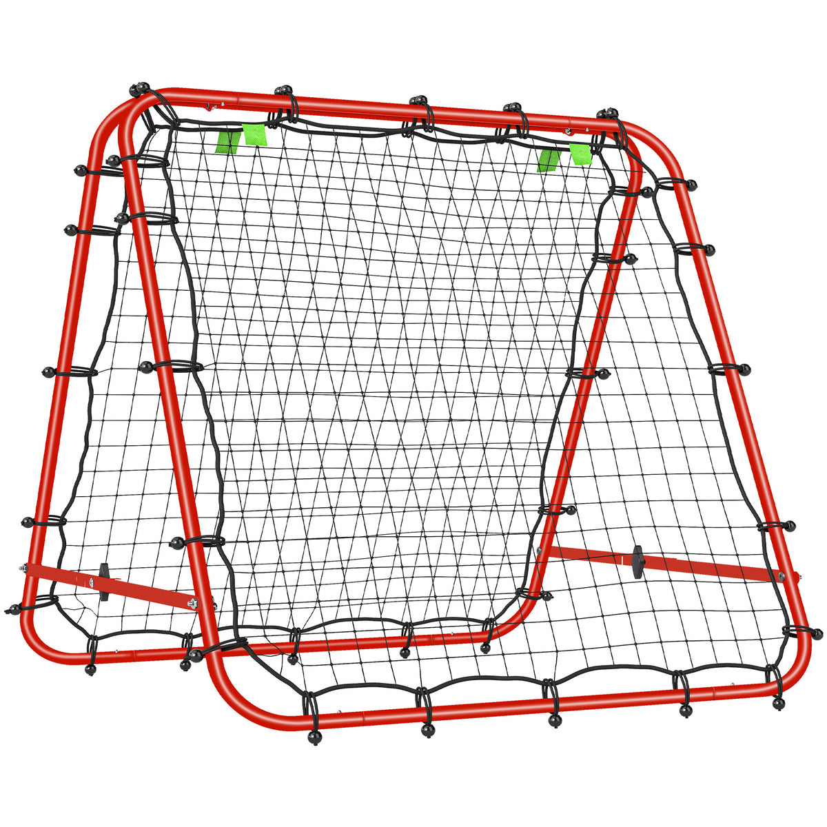 Soccer goal, adjustable, foldable, metal frame, 100 x 68-95 cm, red