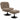 Lounge chair with ottoman, 360° swivel, in raindrop velvet, height-adjustable footstool, brown