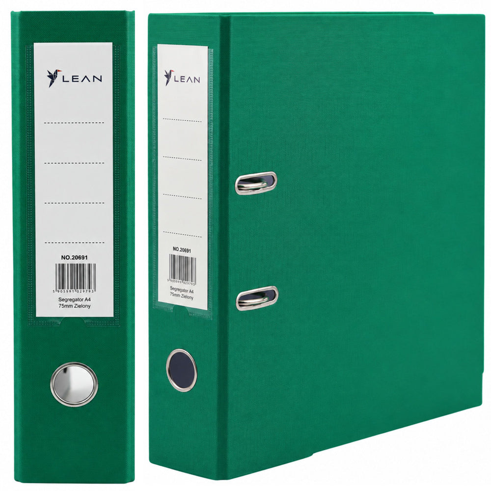 A4 document folder/75mm lever arch mechanism green