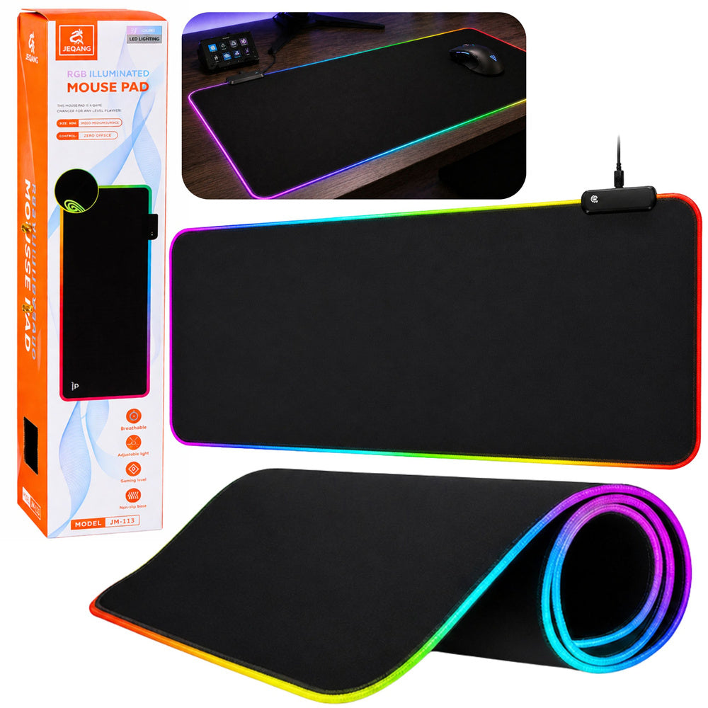 Keyboard mouse pad with LED lighting, 30 x 80 cm
