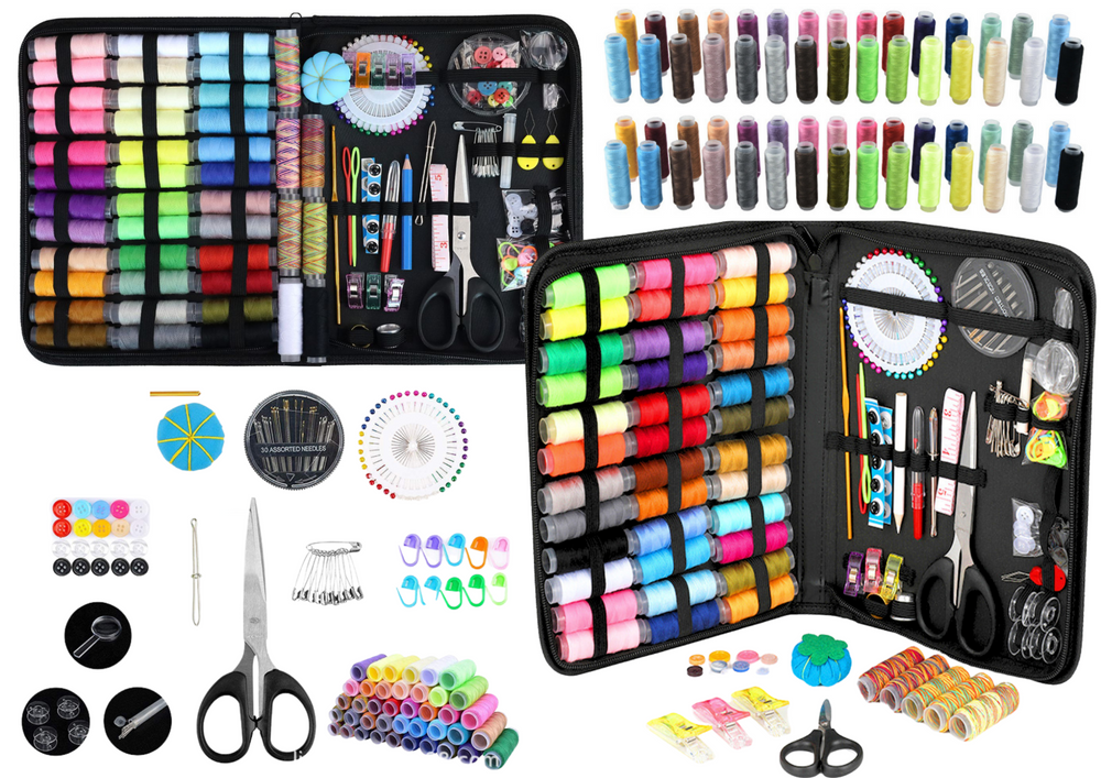 Large tailor's sewing kit in a 228-piece tool box case