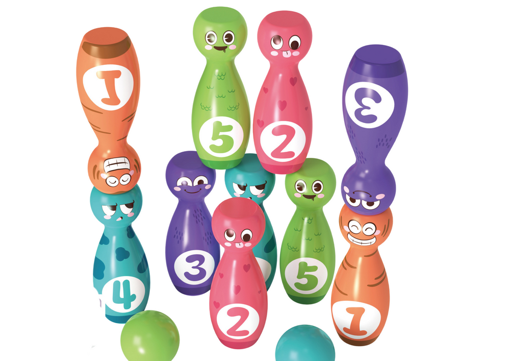 Smiley Bowling Set Colorful Balls 10-piece (2)